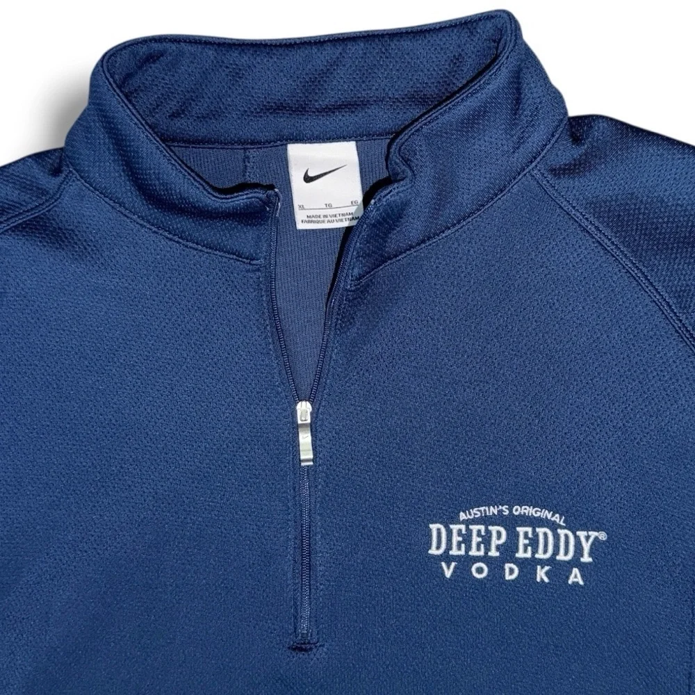 Nike Quarter Zip XL Deep Eddy Vodka Austin Texas Pullover Navy Blue Performance